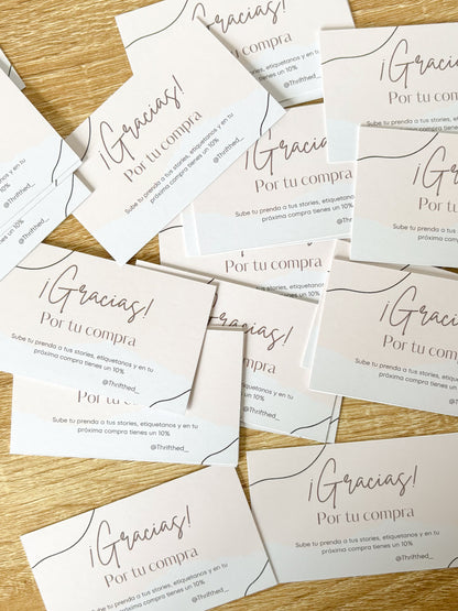 Tarjetas de Agradecimiento, Thankyou Cards, Tarjetas de presentación, Precio por ciento