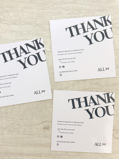 Tarjetas de Agradecimiento, Thankyou Cards, Tarjetas de presentación, Precio por ciento