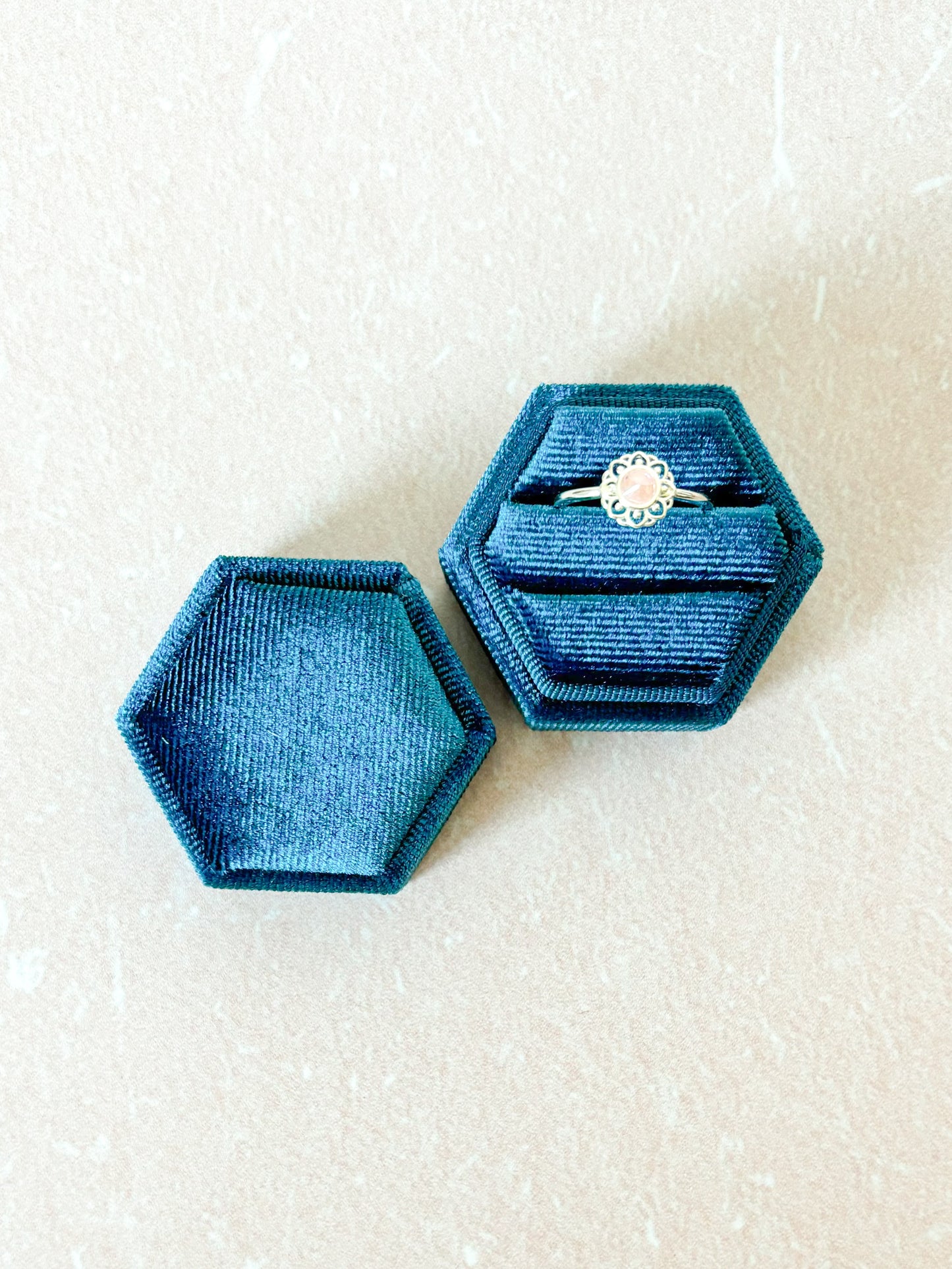 Caja Hexagonal para Joyería, Caja para anillos o Aretes Pequeños, Caja Premium