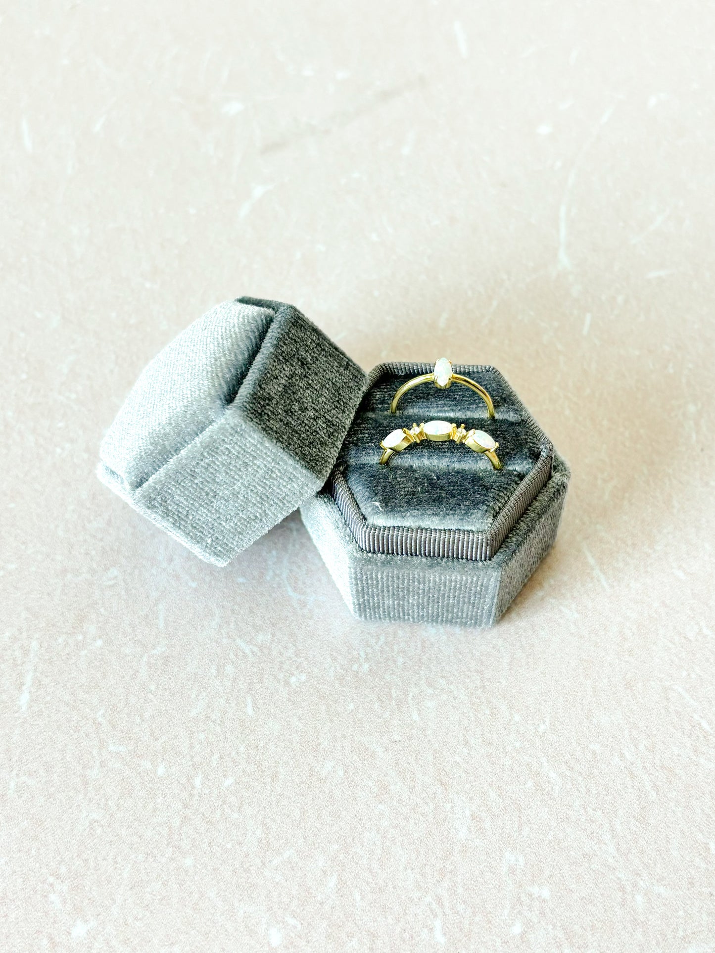 Caja Hexagonal para Joyería, Caja para anillos o Aretes Pequeños, Caja Premium