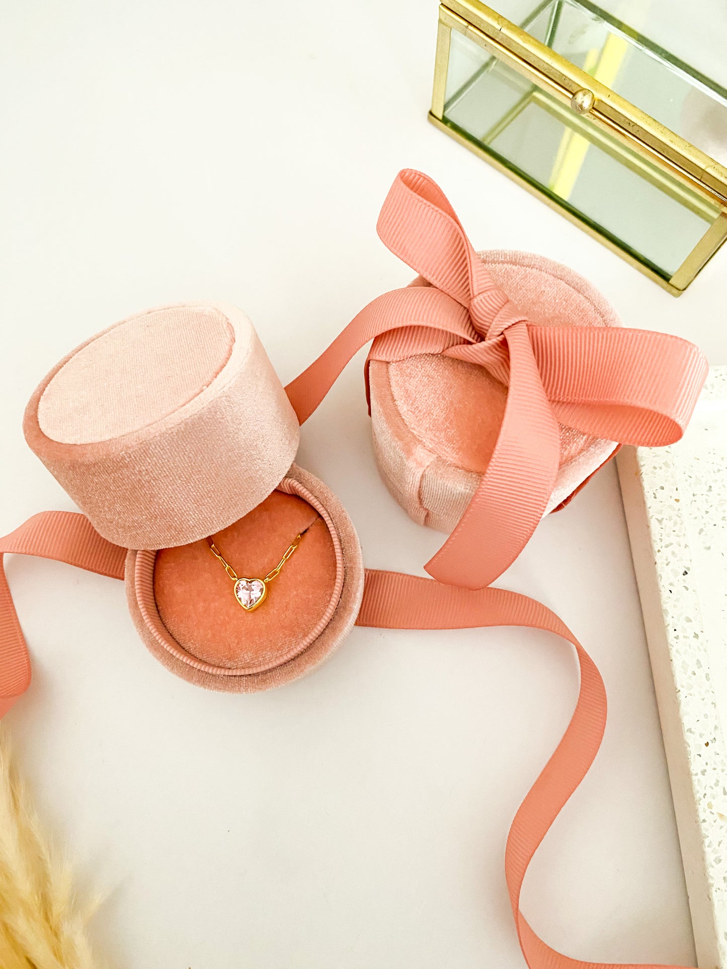 Caja Redonda para Joyeria, Caja para Regalo, Espacio para Anillos, Espacio para Cadenas