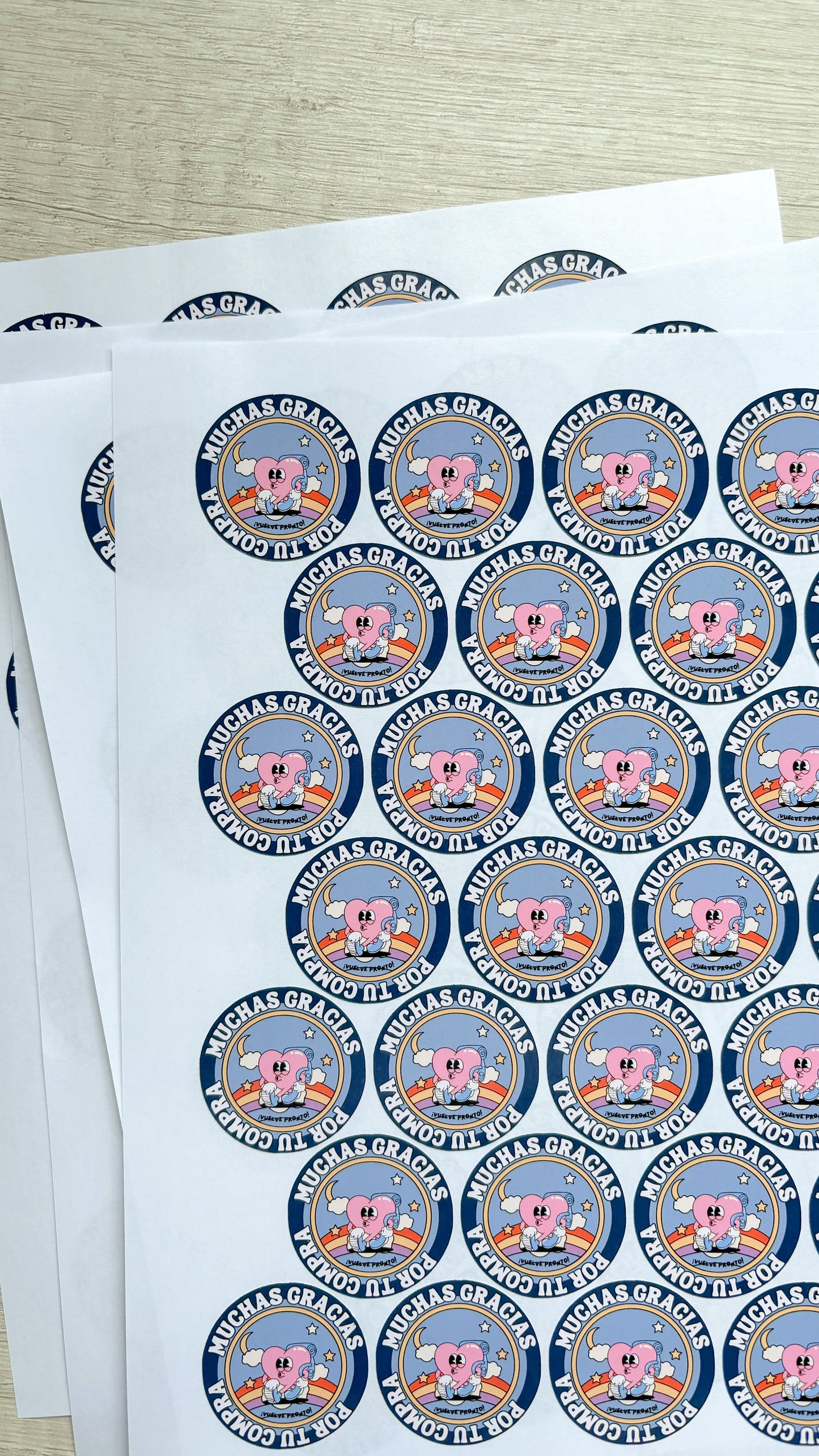 Stickers Troquelados, Redondos, Impresión personalizada, Acabado Brillante