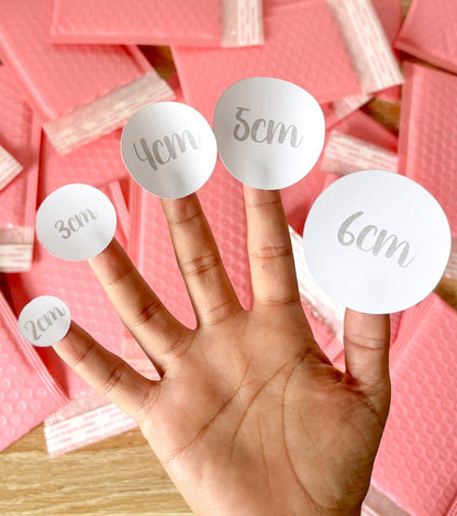 Stickers Troquelados, Redondos, Impresión personalizada, Acabado Brillante