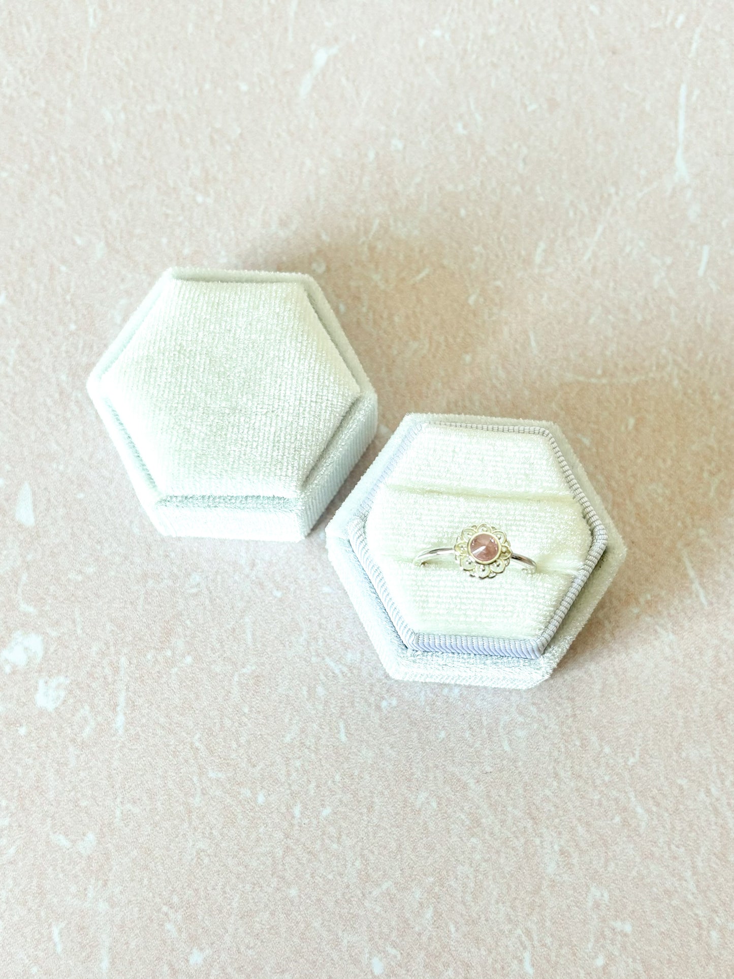 Caja Hexagonal para Joyería, Caja para anillos o Aretes Pequeños, Caja Premium