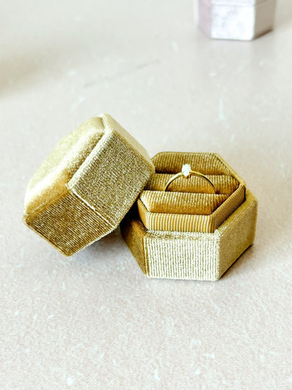 Caja Hexagonal para Joyería, Caja para anillos o Aretes Pequeños, Caja Premium