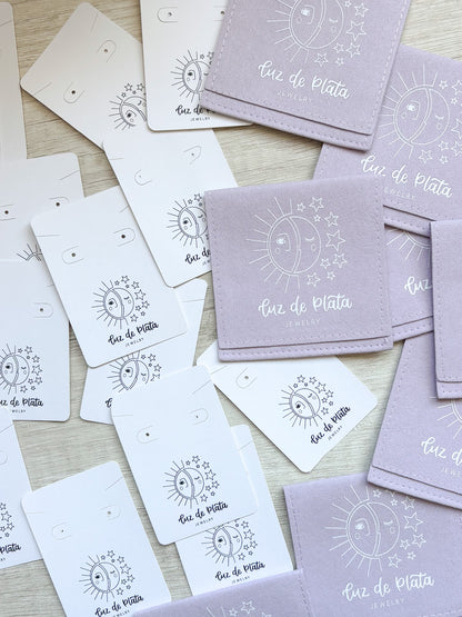 Bases de Carton para Joyeria, Rectangulares. Exhibidores para Joyas, Paquete desde 50 unidades