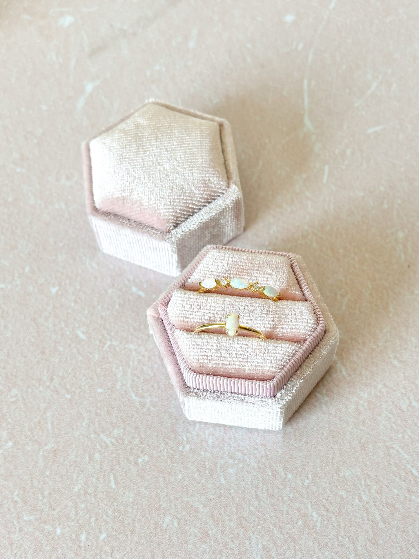 Caja Hexagonal para Joyería, Caja para anillos o Aretes Pequeños, Caja Premium